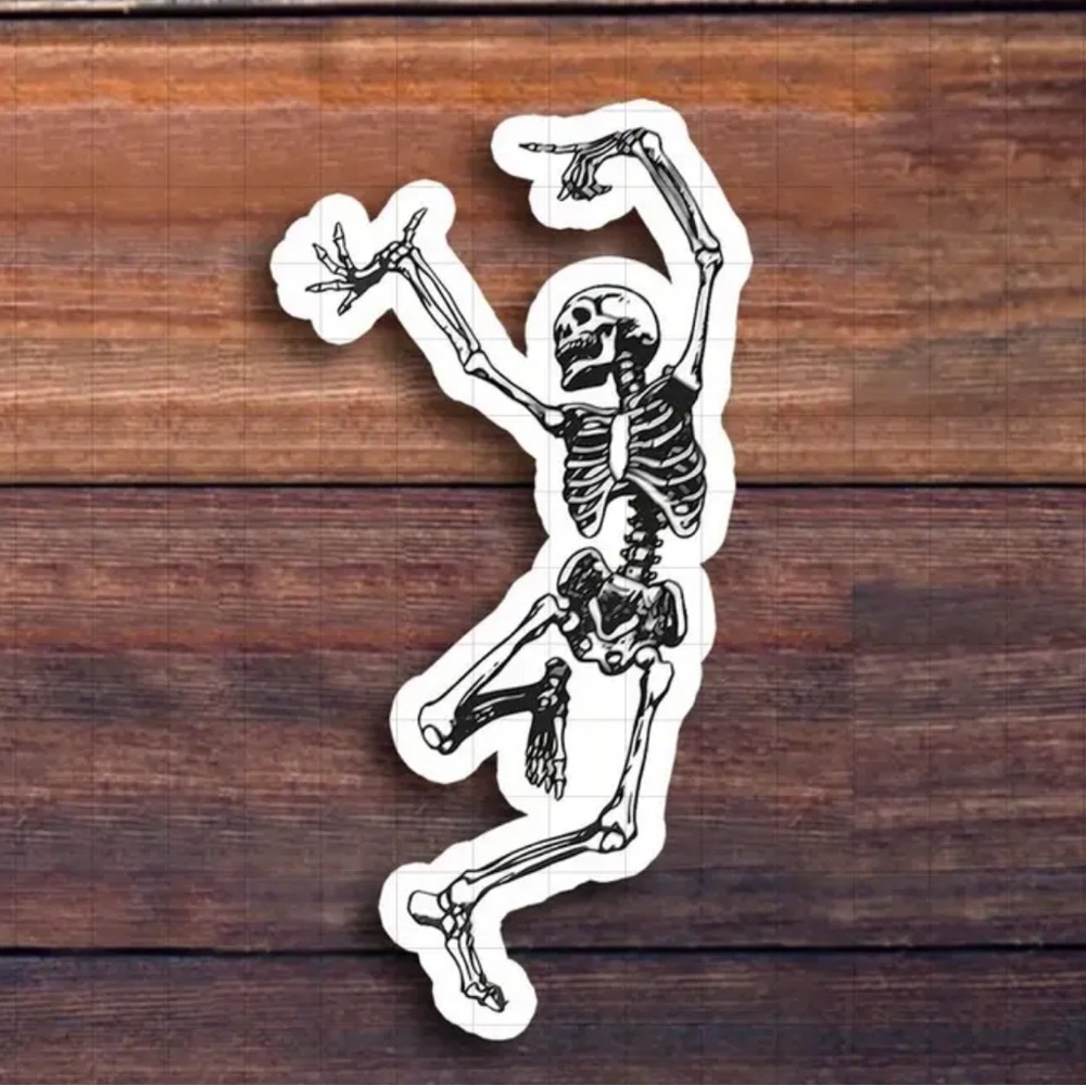 Dancing Halloween Skeleton Sticker